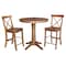 International Concepts Round 36 in Rd Ped Gathering Ht Table, 2 X-Back Stools, Distressed Oak, 36 in W, 36 in L, 35.1 in H K42-36RT-27B-S6132-2 - alternate 1